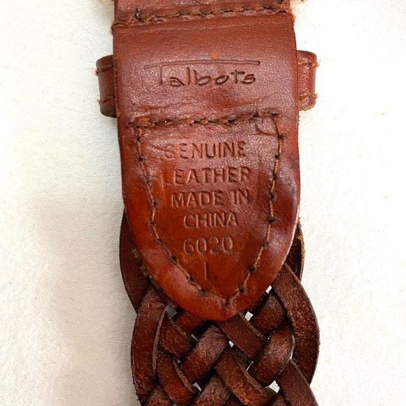 Talbots Belt Womens Medium Waist Braided Cinnamon Brown Genuine Leather - Picture 10 of 12